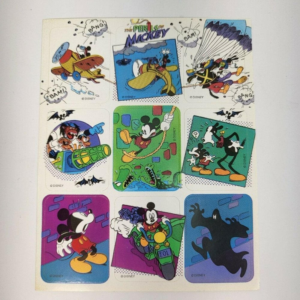 Vintage Gibson Disney Perils Of Mickey & Friends 1 Sticker Sheet